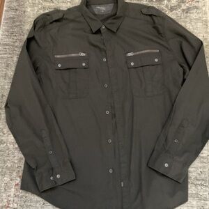 Calvin Klein  Button-Up Shirt with Zipper Pockets